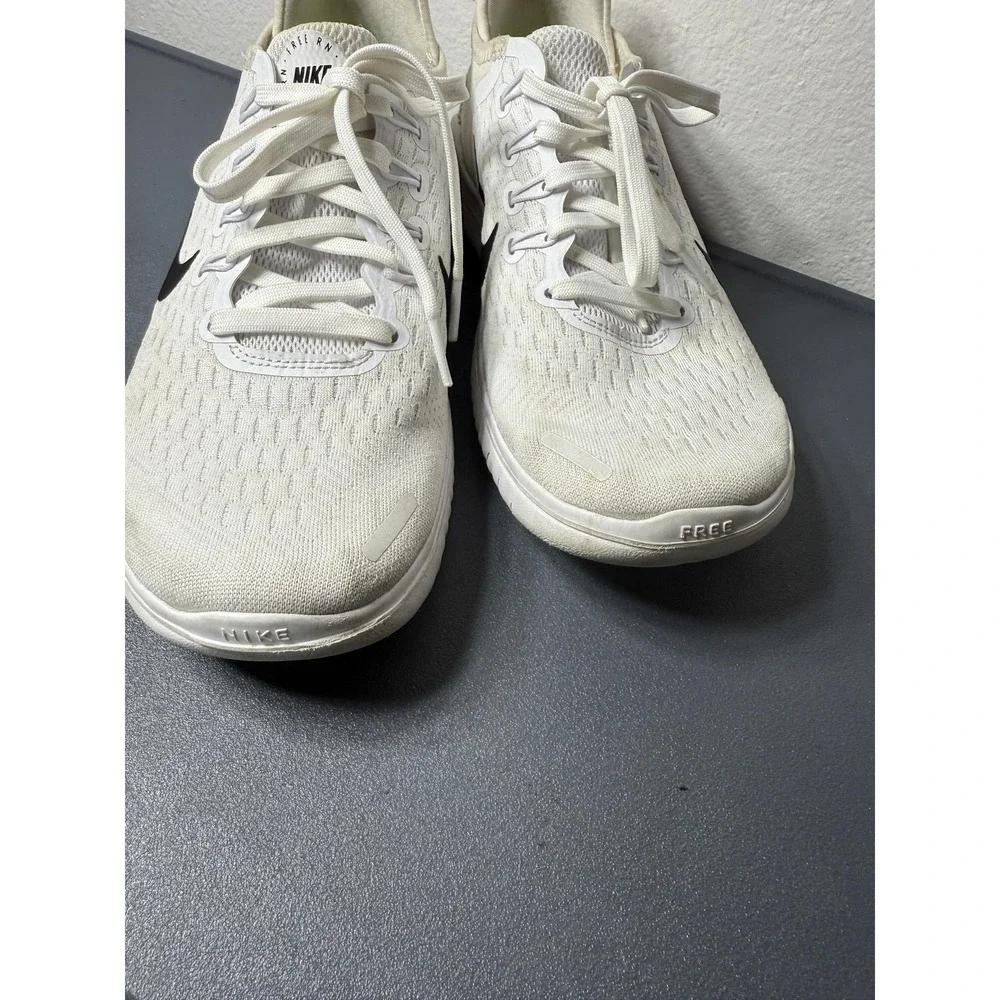 Nike Free RN 2018 Shoes‎ Mens Size 8 White Black Running Sneakers 942836-100